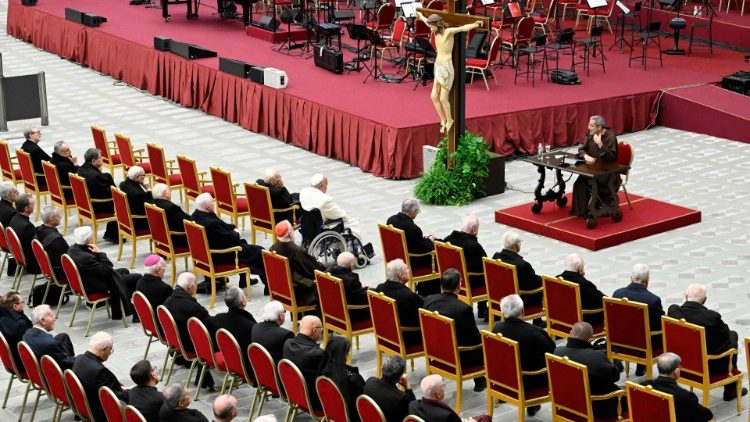 Un momento della prima predica di Avvento 
